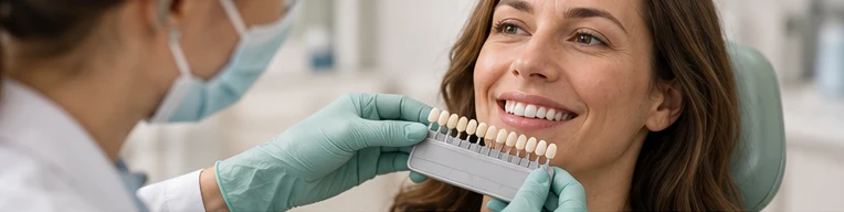 Tooth shade guide used to assess a patient’s smile for whitening